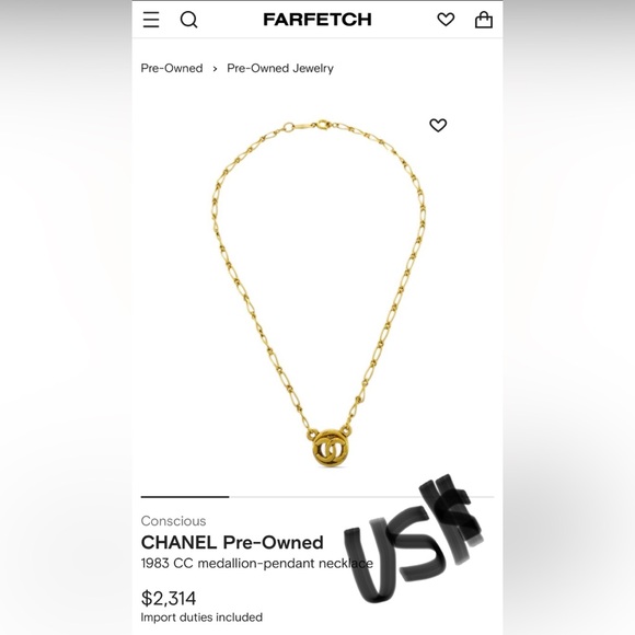 VINTAGE Authentic CHANEL 1983 CC medallion pendant necklace in 24K gold - Picture 16 of 16